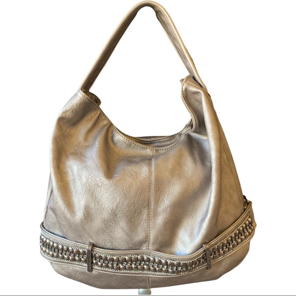 Charming Charlie Grey Silver Bling Shoulder Bag